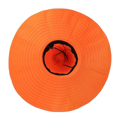 Women's Super Wide Brim Sun Hat - Extra Large Floppy Beach Bucket Hat, Foldable Summer Sun Protection Outdoor Travel Cap - color: Orange