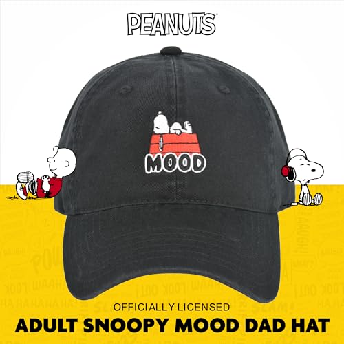 Concept One Unisex Adult Peanuts Snoopy Dad Hat, Adult Cotton Adjustable Baseball Cap with Curved Brim - color: Mood