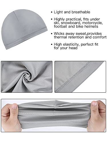 Boao Doo Rags Skull Cap for Men Sweat Wick - color: White, Gray, Royal Blue, Navy Green, Black, size: Medium