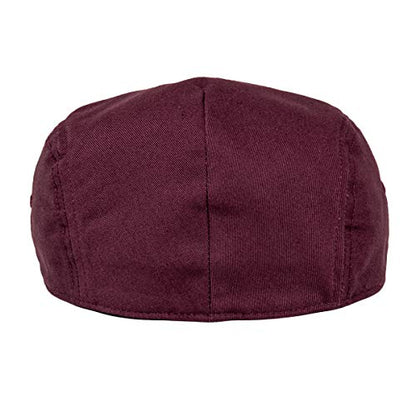 Men Ivy Cap Cotton Twill Newsboy Flat Hat - color: Burgundy, size: 7 3/8