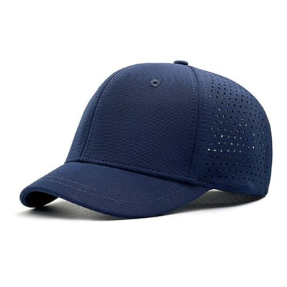 Short Brim Stretch Fitted Baseball Caps Men's Mesh Breathable Structured Cap Curved Brim Elastic Closed Back Hat K359 - color: Navy Mesh