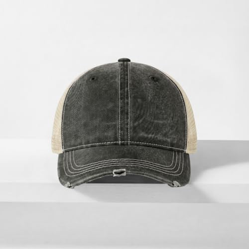 CHOK.LIDS Washed Trucker Hat Unstructured Distressed Pigment Dyed Cap - color: (Charcoal)