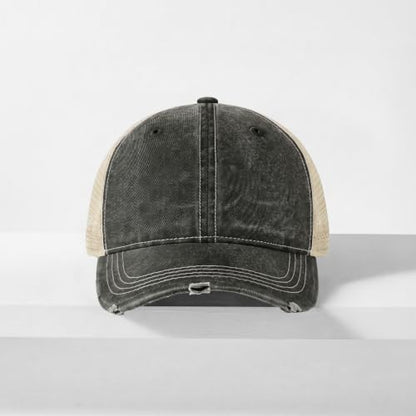 CHOK.LIDS Washed Trucker Hat Unstructured Distressed Pigment Dyed Cap - color: (Charcoal)