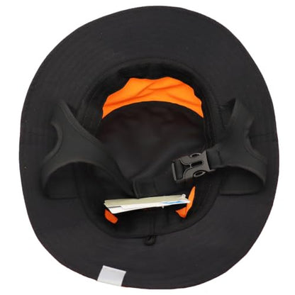 Men Bucket Hat Wide Brimmed Foldable Ladies Surf Sun Hat UPF50+ - color: Orange
