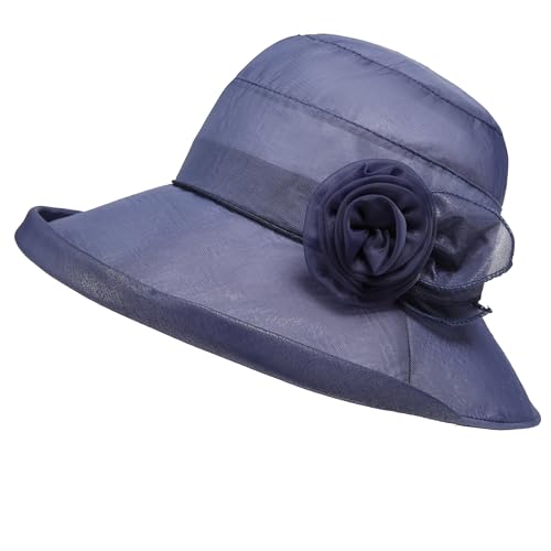 Organza Sun Hat Fascinator for Women Tea Party Cocktail Kentucky Hats Church Derby Beach Bowler Hats