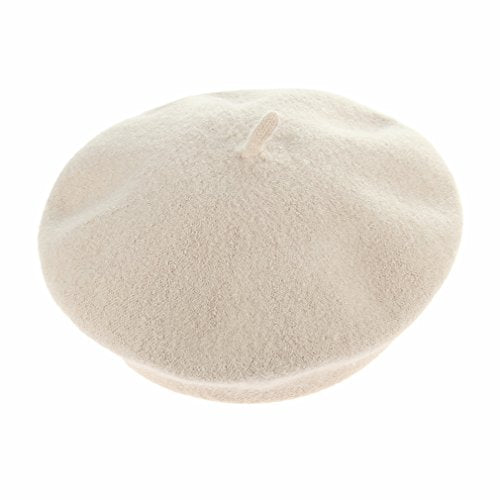 Kids Girls French Beret Hat Artist Hat Solid Warm Beanie Cap Winter Autumn - color: Beige