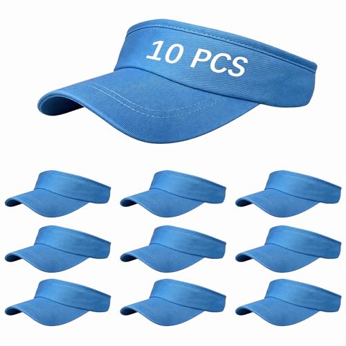 Adjustable Sport Sun Visor Hats Bulk Solid Color Blank Golf Cap Anti Ultraviolet for Beach Tennis Baseball - color: Blue
