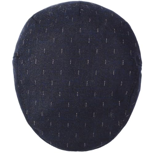 Men's Newsboy Hat with Earflaps Flat Ivy Caps Irish Cabbie Cap - color: Blue Spot