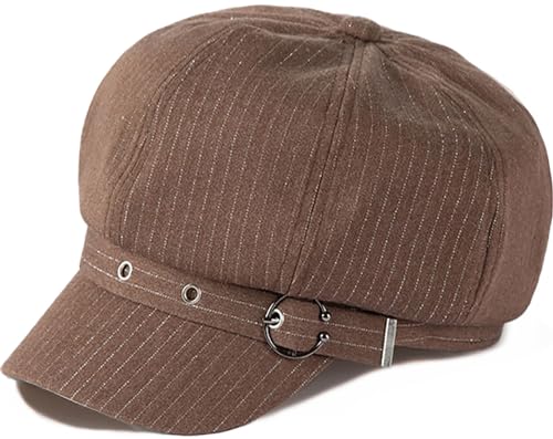 Newsboy Caps for Women Classic Beret Hats Autumn Winter Cap - color: C-coffee