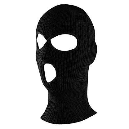 Super Z Outlet Knit Sew Acrylic Outdoor Full Face Cover Thermal Ski Mask One Size Fits Most - color: Black