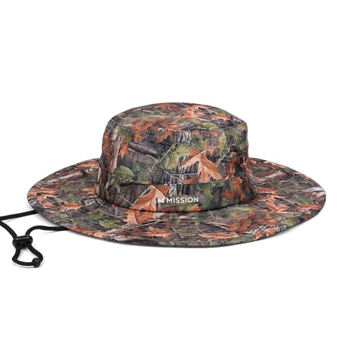MISSION Cooling Anywhere Boonie Hat - Unisex Wide-Brim Hat for Men & Women - Cools Up to 2 Hours - UPF 50 Sun Protection - color: Forest Camo