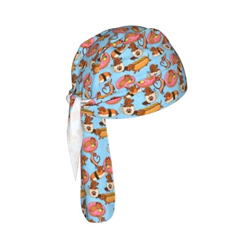 Do Rag Skull Cap Breathable Cycling Cap Adjustable Headscarf Helmet Liner for Men Women - color: Dog