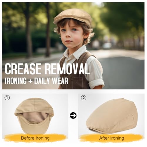 Toddler Cotton Golf Newsboy Cap - color: Khaki, size: 2-3T