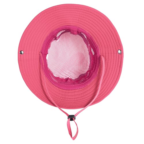 Komorebi UPF 50+ Kids Sun Hat，Wide Brim Bucket Hats for Kids Beach Outdoor - color: Watermelon Red