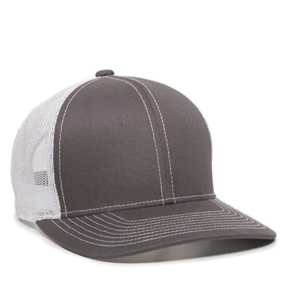 Outdoor Cap Unisex-Adult Outdoor Cap Structured Mesh Back Trucker Cap - color: Charcoal/White