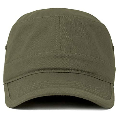 Trendy Apparel Shop 오버사이즈 XXL 플랫 탑 스타일 아미 캡 - color: 올리브