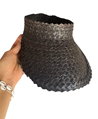 Unique Kaftans Wide Brim Straw Visor – Adjustable Sun Shield UV Protection for Women - color: Black