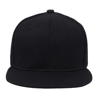 Boolavard Classic Snapback Hat Cap Hip Hop Style Flat Bill Blank Solid Color Adjustable Size - color: Navy
