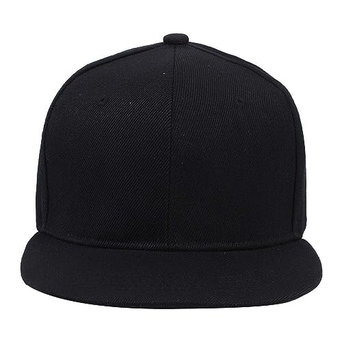 Boolavard Classic Snapback Hat Cap Hip Hop Style Flat Bill Blank Solid Color Adjustable Size - color: Grey