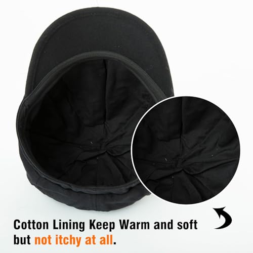Comhats Women's Wool Winter Warm Newsboy Hats, Fashion Pageboy Beret Cap - color: 67145_black, size: Large