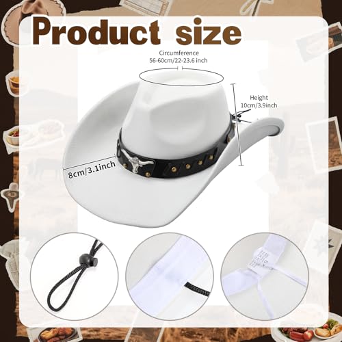 Chicingyou Cowboy Hat Belt - color: White, size: for 31-34" Waist, style: Rivets