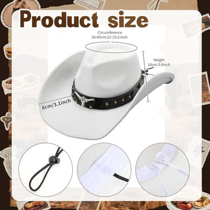 Chicingyou Cowboy Hat Belt - color: White, size: for 31-34" Waist, style: Rivets