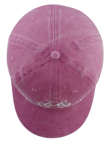 Cyclist Hat for Men Women, Classic Adjustable Cotton Cycologist Embroidered Baseball Cap - color: Pink