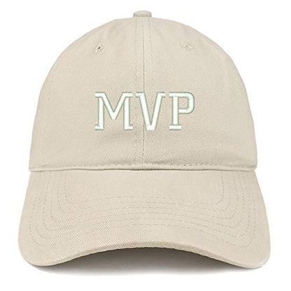 Trendy Apparel Shop MVP Embroidered Unstructured Cotton Dad Hat - color: Stone