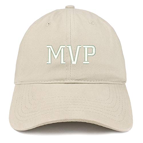 Trendy Apparel Shop MVP Embroidered Unstructured Cotton Dad Hat - color: Stone