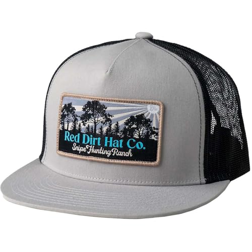 Red Dirt Hat Company Wildlife Hat | 5-Panel Western Adjustable Snapback Cap - color: Snipe Hunt - Silver/Black
