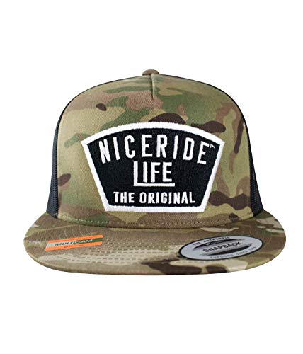 Grinder Embroidered Classic Snapback Trucker Baseball Hat - color: Multi-cam
