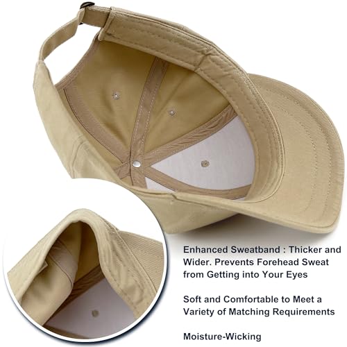 Loneshark Short Brim Baseball Hat for Running Small Bill Umpire Cap - color: Khaki