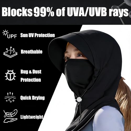 2 Pcs Cooling Breathable Balaclava Full Face Mask - color: Black+gray