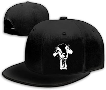 Horror Skull Hat Snapback Hat for Men Women Black Adjustable Classic Adult Baseball Cap Flat Bill Hip Hop Cap - color: Goat
