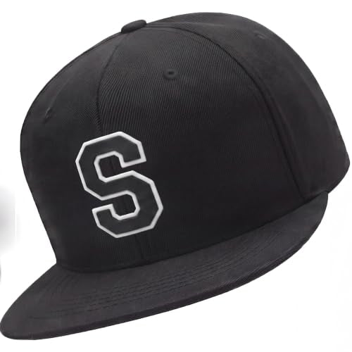 I&W Hatgear Mens 3D Silicone A-Z Patch Varsity Initial Letters Snapback Hat - color: Initial S