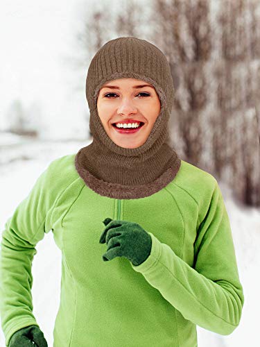 SATINIOR 2 Pcs Ski Masks Winter Balaclava Fleece - color: Dark Grey, Khaki, size: One Size