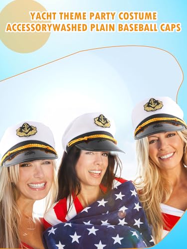 8 Pieces Captain Hats Adjustable White Sailors Navy Marine Admiral Caps for Yacht Theme Party Costume Accessory - color: Style 12