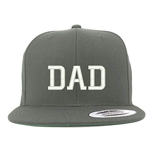 Trendy Apparel Shop Flexfit DAD Capital Embroidered Structured Flatbill Snapback Cap - color: Charcoal, size: XX-Large