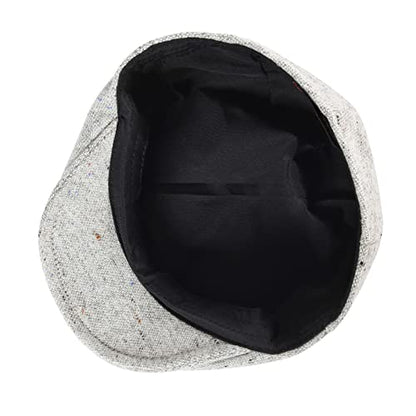 Toddler Wool Tweed Newsboy Cap - color: Flecked Light Grey, size: 12-24 Months