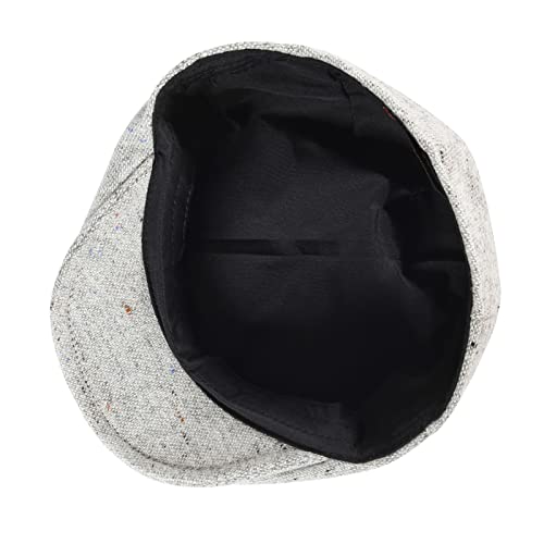 Toddler Wool Tweed Newsboy Cap - color: Flecked Light Grey, size: 6-8 Years