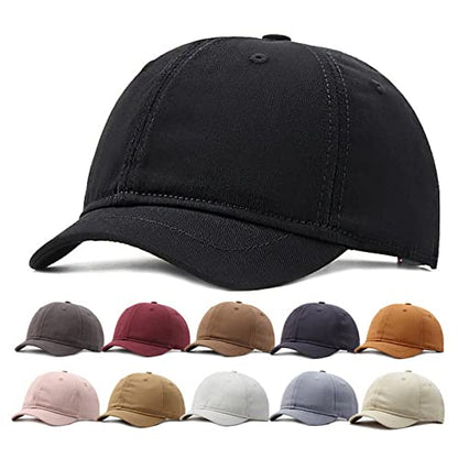 Faringoto Men's Cotton Short Brim Baseball Cap Casual Peaked Cap Ladies Versatile Equestrian Sun Hat - color: 01-fuchsia