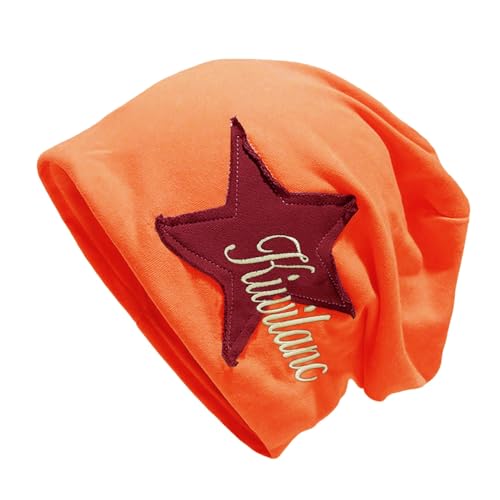 Y2K Slouch Hat Star Beanie Hat Grunge Accessories Winter Warm Cap Retro Design Knit Beanie for Women Men - color: Orange