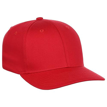 Lids Blank All Star Classic Structured Stretch Fitted Baseball Cap – Curved Bill Hat for Men and Women - color: Red, size: Small-Medium