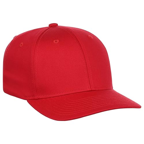 Lids Blank All Star Classic Structured Stretch Fitted Baseball Cap – Curved Bill Hat for Men and Women - color: Red, size: Small-Medium