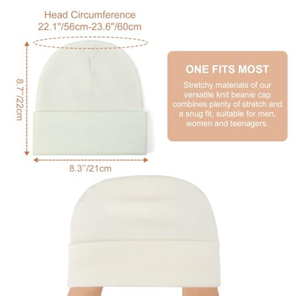 DRESHOW Winter Beanie for Women Men Fleece Lined Slouchy Knit Thick Beanies - color: 1 Pack Knit Beanie Hat: Milky White