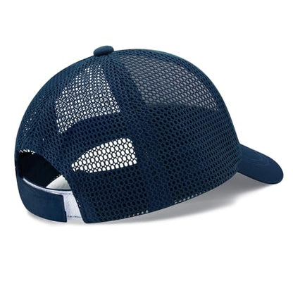 Sarfel Baby Baseball Cap Toddler Baseball Hat with Mesh Infant Ball Cap Toddler Trucker Hat Baby Snapback Hat Kids Cap UPF50+ - color: Dinosaurs Navy With Mesh, size: 12-24 Months