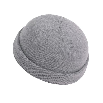 Croogo Beanie Docker Cap Rolled Cuff Brimless Hat Worker Sailor Skullcap - color: Ct49-gray