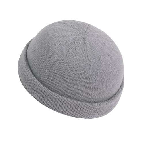 Croogo Beanie Docker Cap Rolled Cuff Brimless Hat Worker Sailor Skullcap - color: Ct49-gray