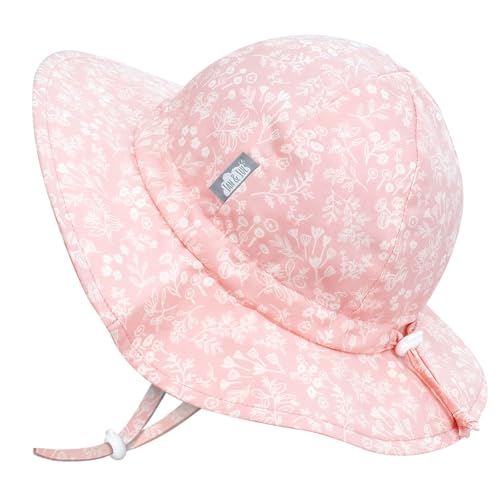 JAN & JUL 50+ UPF Cotton Sun Hat with Wide Brim for Toddler Girls - color: Pink Prairie, size: 6-24 Months