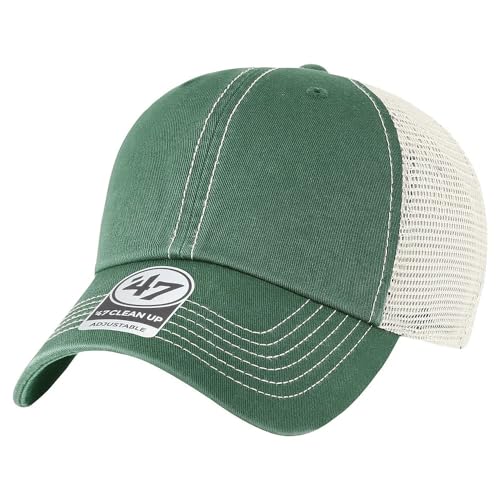 47 Brand Blank Trawler Trucker Mesh Clean Up Snap Back Adjustable Dad Hat Cap - One Size - color: Dark Green